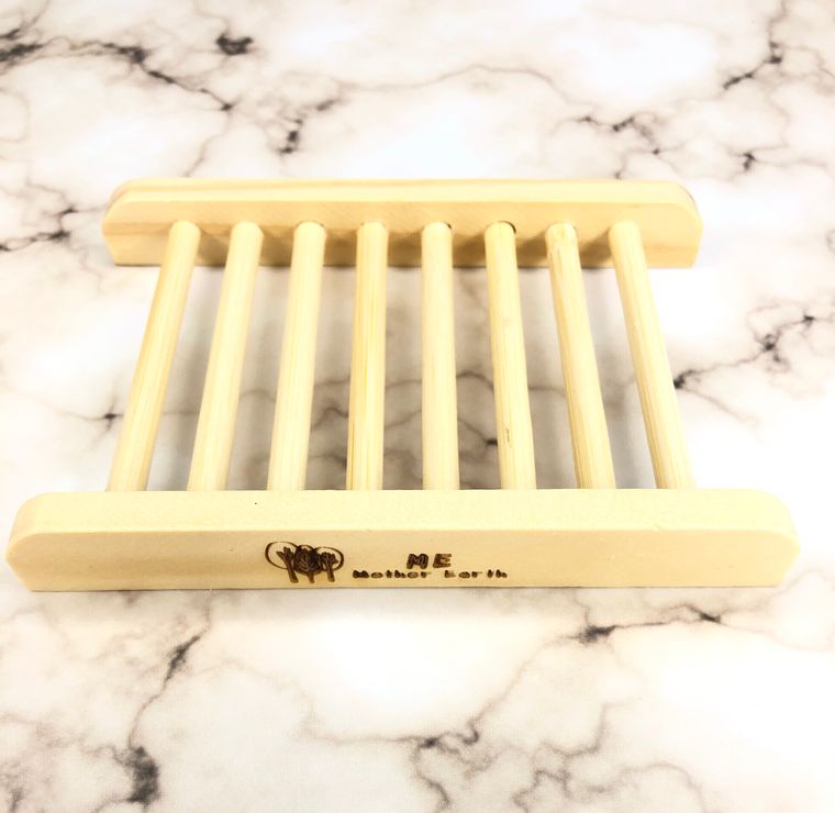 Natural Wide Slat Bamboo Soap Dish