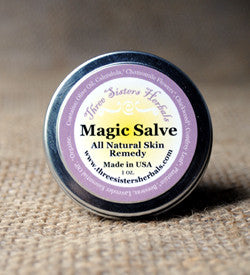 three sisters herbals organic skin care handcrafted wicked magic salve tea tree oil skin care rashes rash treatment organic magic salve horses hooves hooved animals hoof farm animals dry skin dogs dog cream cracked heels chickens cats antifungal animals animal care kit all natural dog gifts all natural abscesses. The best all-natural herbal salve.