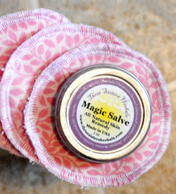 terry cloth skin care salve reusable facial pads organic moisturizer magic salve flannel facial pads eye makeup removal cotton cloth facialpads circles all natural Magic Salve’s hypoallergenic, non-greasy, non-irritating, super-soothing skin salve is Made in The USA and naturally contains a light, refreshing scent. Enjoy the medicinal benefits of a hand selected, unique herbal blend known to moisturize, protect skin and promote healing of many common skin conditions.